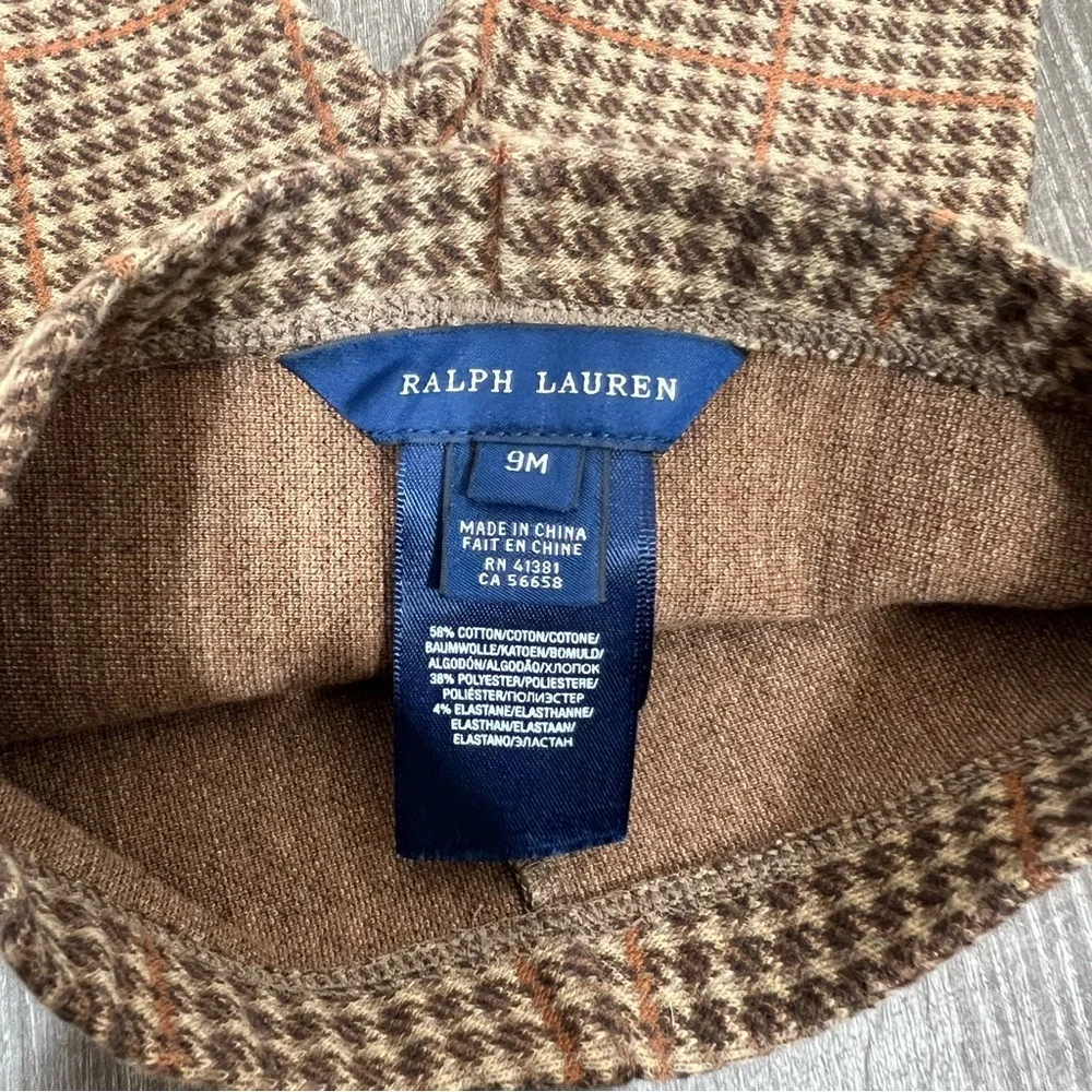 Ralph Lauren Orange Plaid Dress & Leggings Set